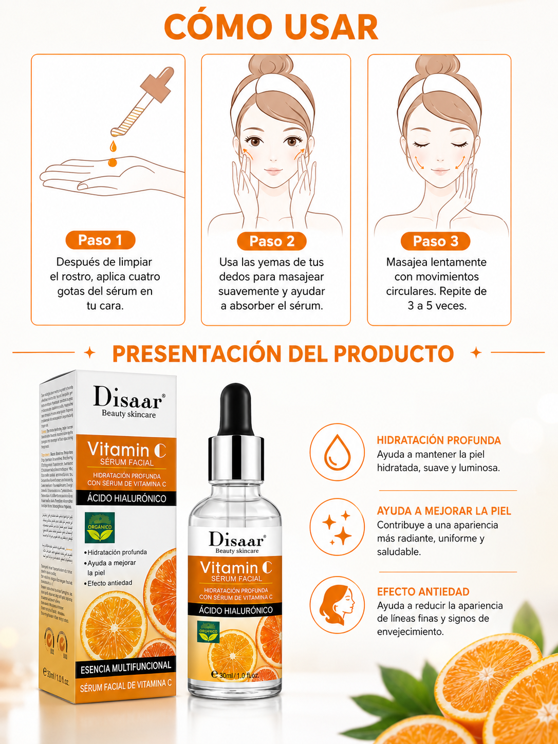 SERUM VITAMINA C CON ACIDO HIALURONICO